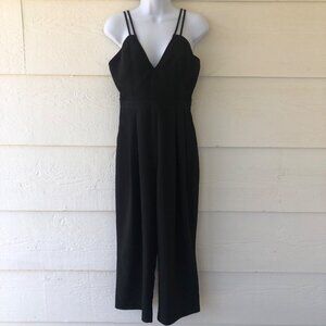 Jealous Tomato Women’s Small Jumpsuit Black Double Spaghetti Strap Zipper Back